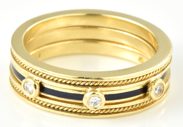 18K Yellow Gold Ring Guard Set