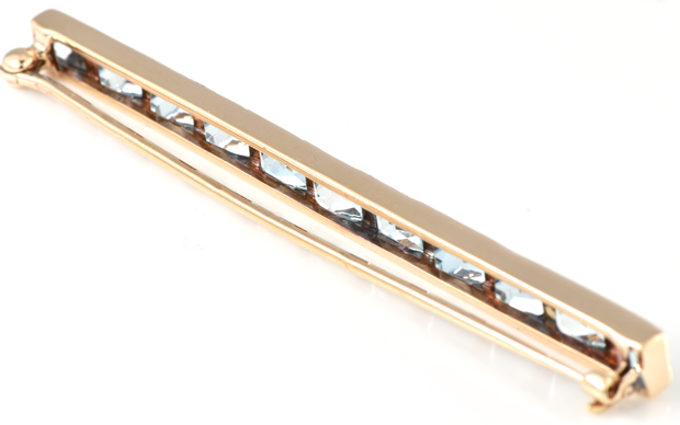 14K Yellow Gold Aquamarine Pin