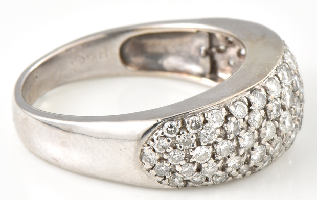 14K White Gold Diamond Band