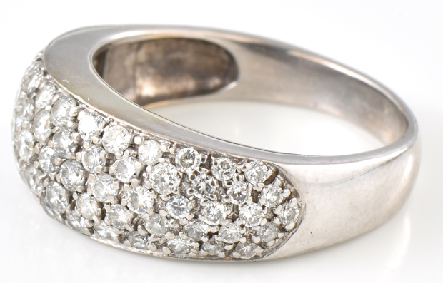 14K White Gold Diamond Band