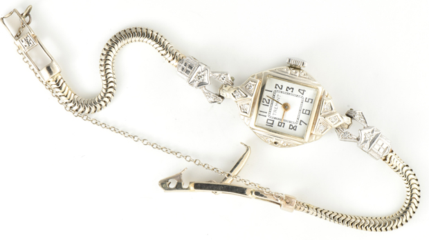 Six 14K White Gold Wrist Watches