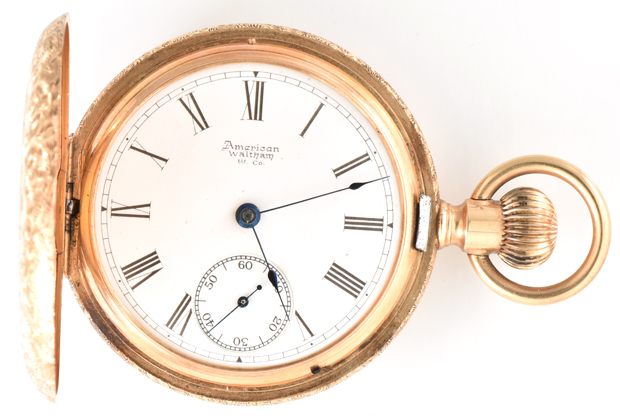 14K Yellow Gold American Waltham Pocket Watch 