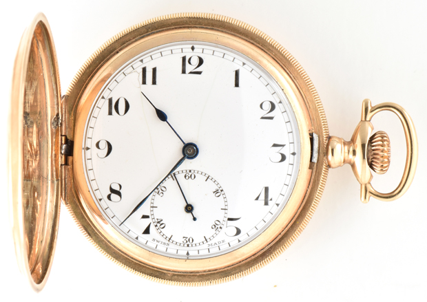 Two 14K Yellow Gold 18 Size Men’s Hunter Case Pocket Watches