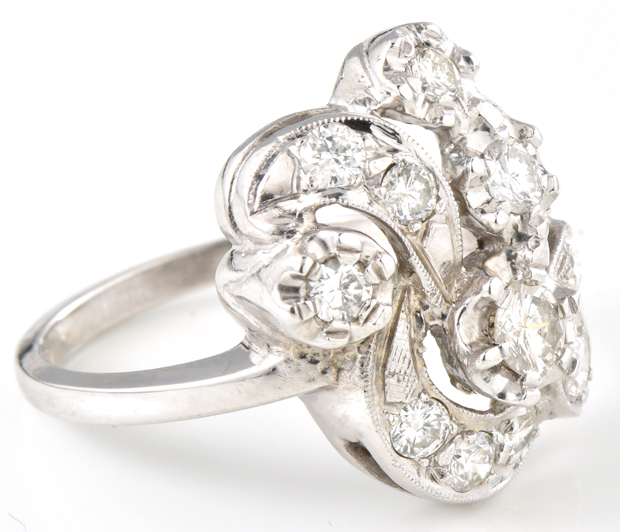 14K White Gold Diamond Ring