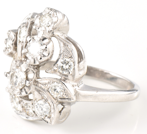 14K White Gold Diamond Ring