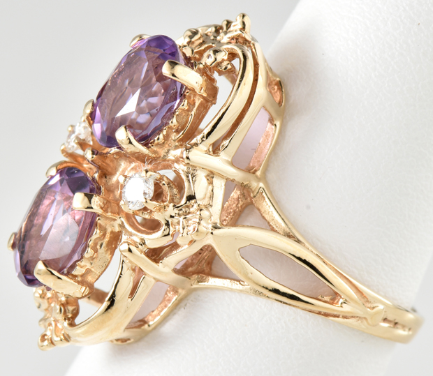 14K Yellow Gold Amethyst Ring