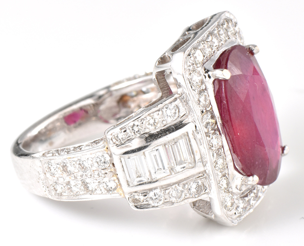 14K White Gold Ruby Ring