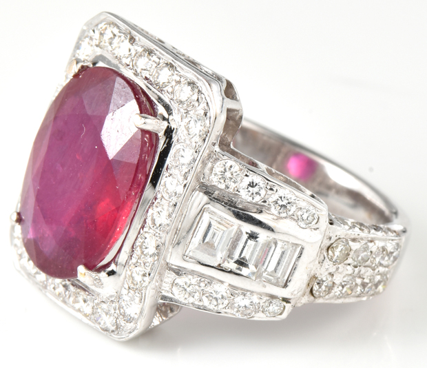 14K White Gold Ruby Ring