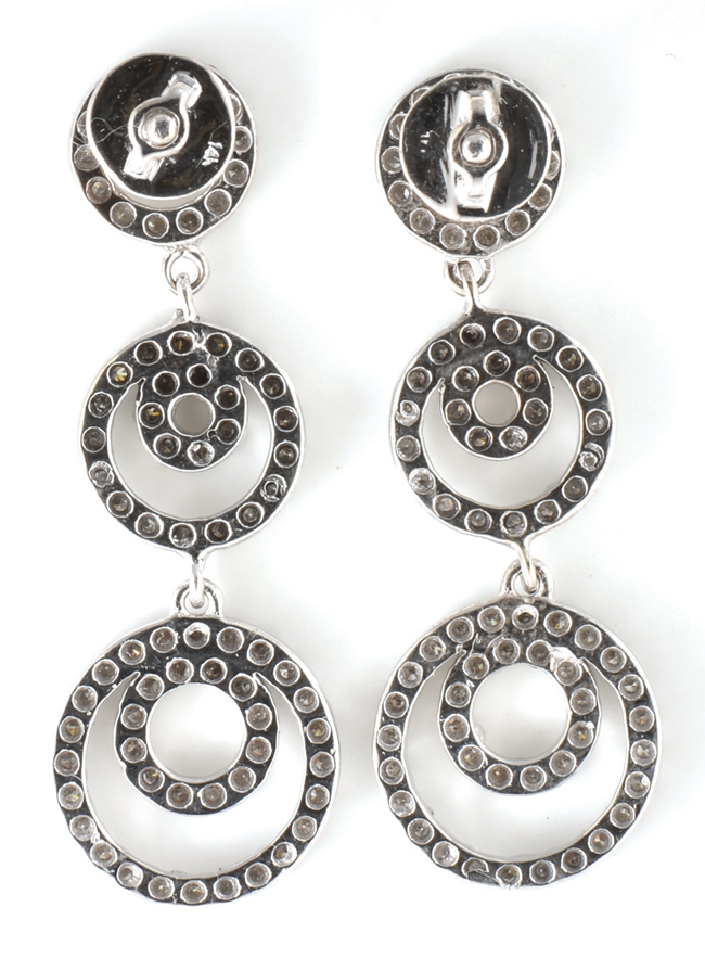 14K White Gold Dangle Earrings