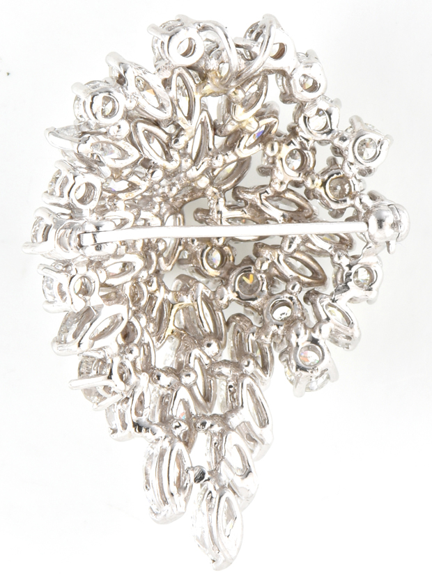 14K White Gold Diamond Pin/Pendant