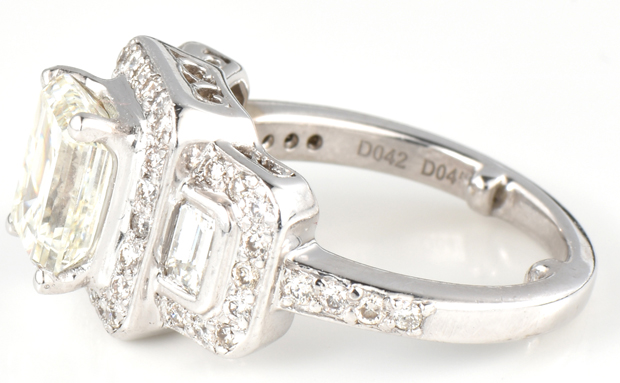 18K White Gold Diamond Ring with a 2.02 Carat Emerald Cut Diamond, GIA #5192355971