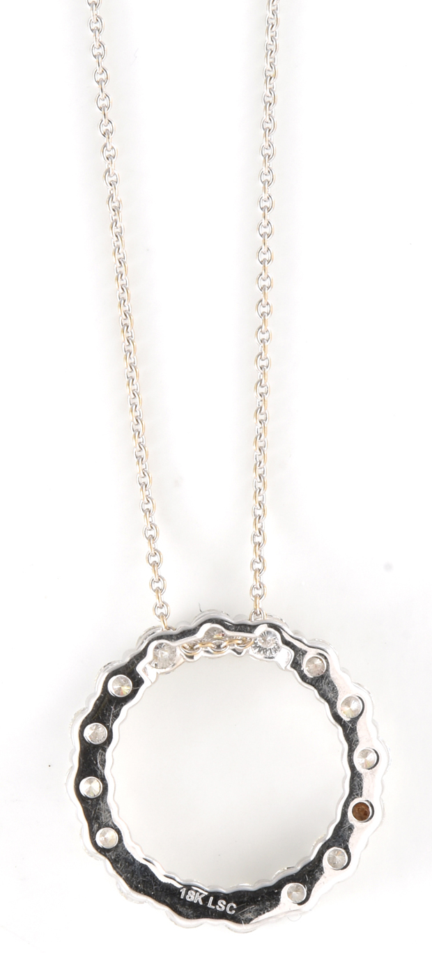 18K White Gold Diamond Pendant