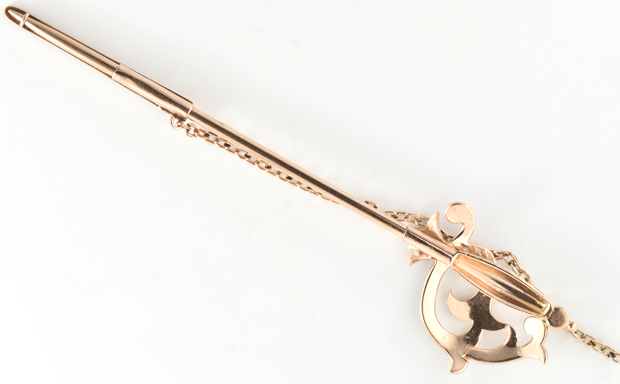 14K Yellow Gold Jabot Pin