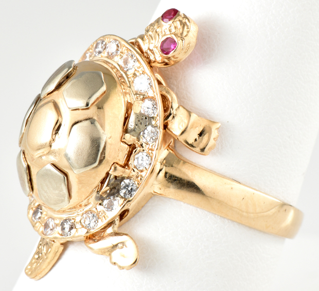 14K Yellow Gold Turtle Ring