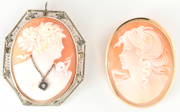 Four Cameo Pin/Pendants