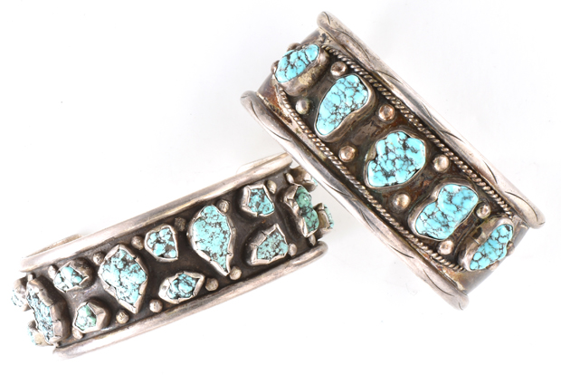 Sterling Silver Native American Cuff Bracelets 