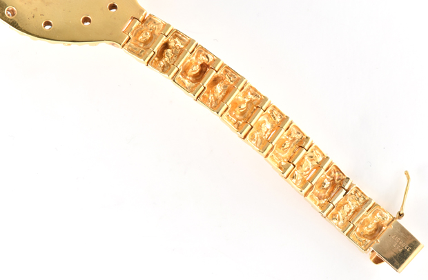 14K Yellow Gold Nugget Bracelet