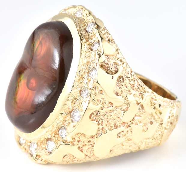 14K Yellow Gold Nugget Ring