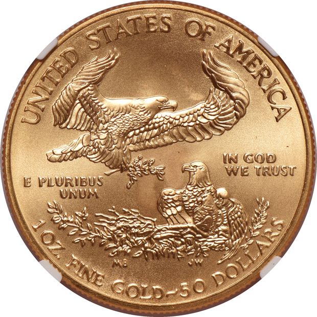 2015 1oz Gold American Eagle, Obverse Struck Through, NGC MS-69