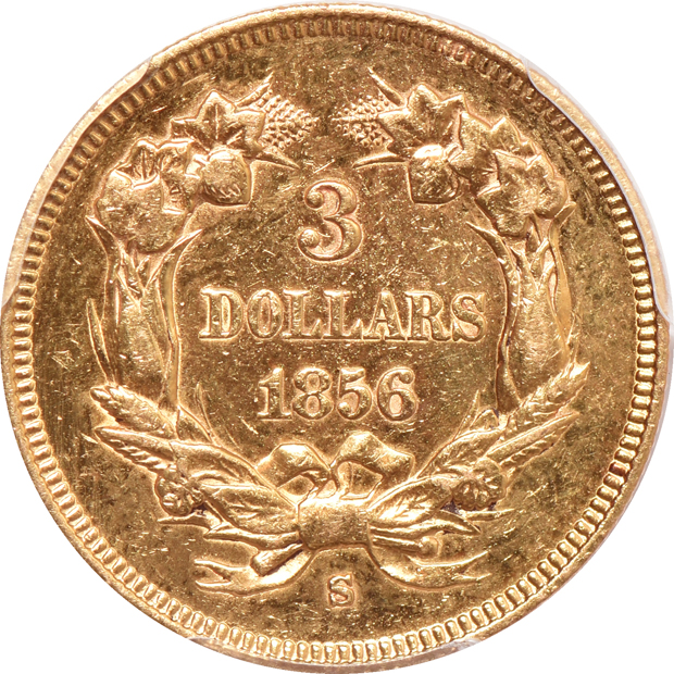 1856-S PCGS AU details/polished