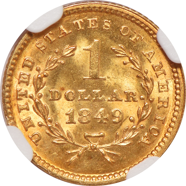 1849 Closed Wreath NGC MS-64