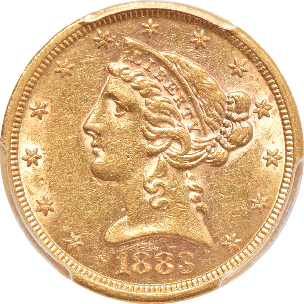 1860 VG-10 and an 1883-S AU-55, both PCGS