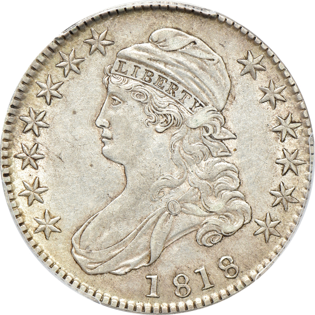 1818 O-109 PCGS XF-45, and an 1823 NGC AU-53