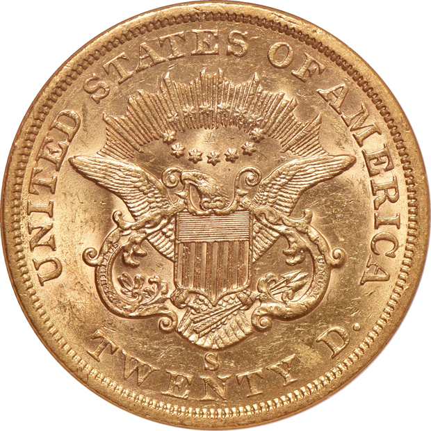 1863-S Large S SS Republic NGC AU-58