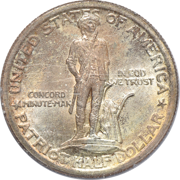1925 Lexington MS-66, 1925 Stone Mountain MS-65 CAC, and a 1936 Gettysburg MS-65 CAC, all PCGS