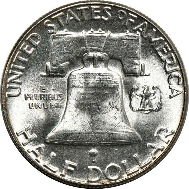 Complete collection of BU Franklin half-dollars in a Dansco 7165 album