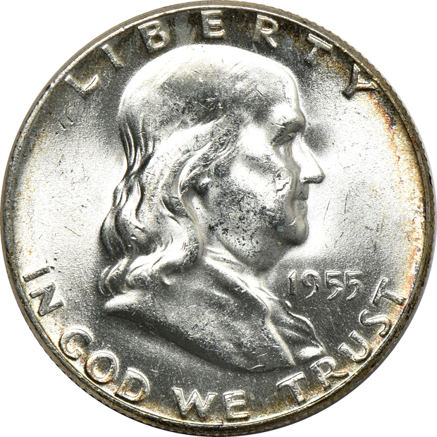 Complete collection of BU Franklin half-dollars in a Dansco 7165 album