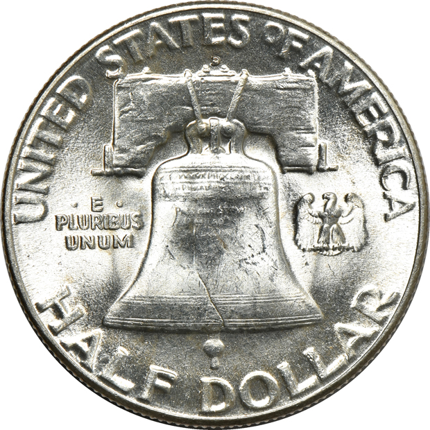 Complete collection of BU Franklin half-dollars in a Dansco 7165 album