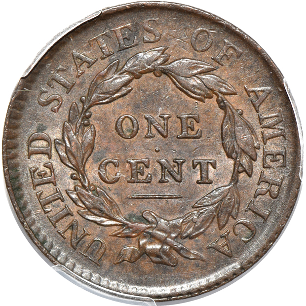 1817 13 Stars PCGS XF-45, and an 1839 Booby Head AU-58 BN