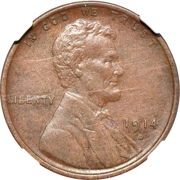 1909-S VDB Lincoln VF-25 BN, and a 1914-D XF-45 BN, both NGC