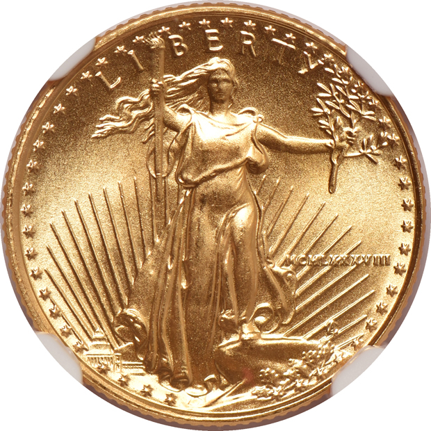 1986 through 1992 1/10oz American Gold Eagles, all NGC MS-69