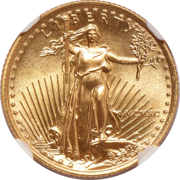 1986 through 1992 1/10oz American Gold Eagles, all NGC MS-69
