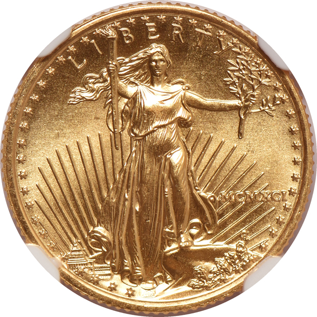 1986 through 1992 1/10oz American Gold Eagles, all NGC MS-69