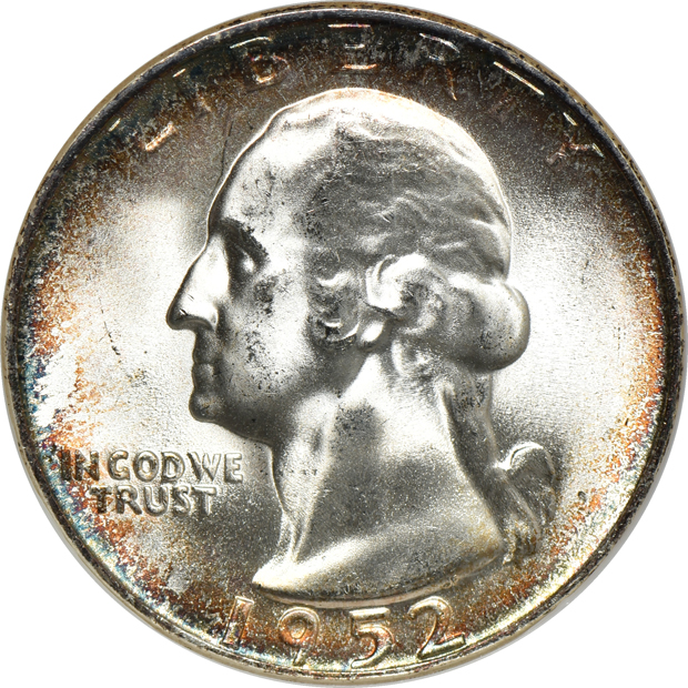 Seven Washington quarters, all NGC MS-67 CAC