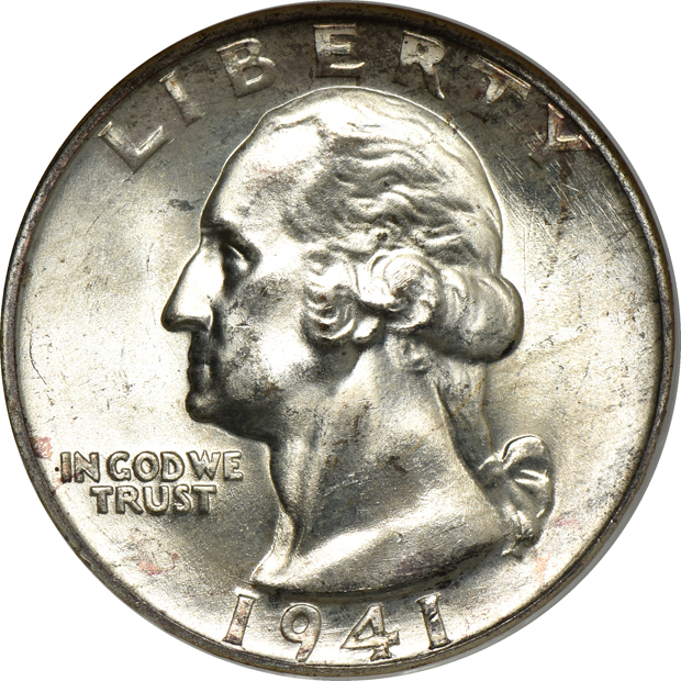 Five Washington quarters, all NGC MS-67