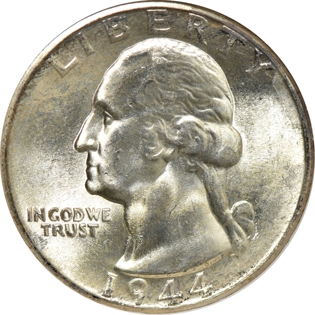 Six Washington quarters, all NGC MS-67