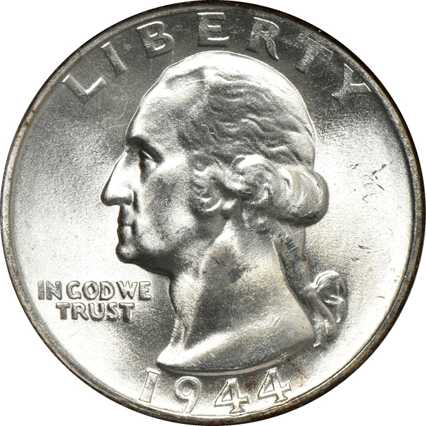 Six Washington quarters, all NGC MS-67