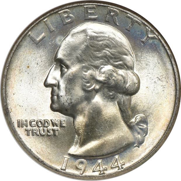 Six Washington quarters, all NGC MS-67