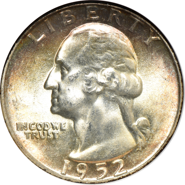 Eight Washington quarters, all NGC MS-67