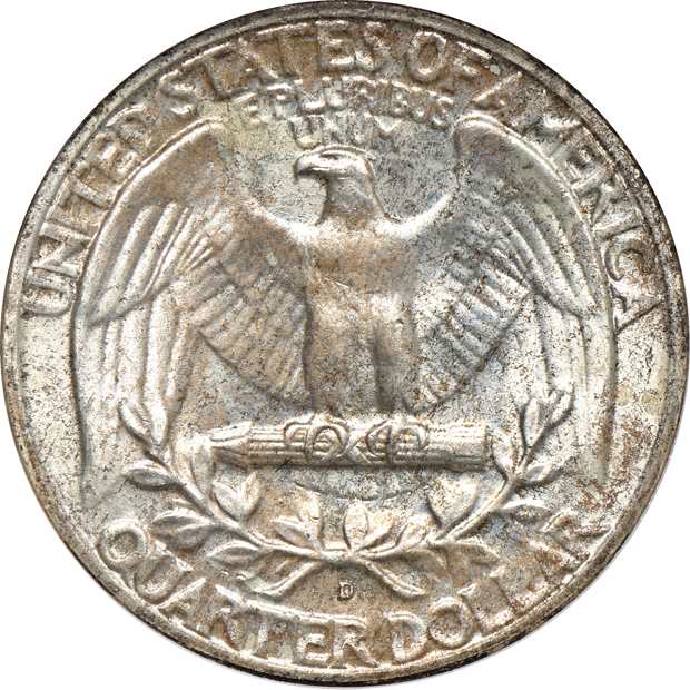 Four Washington quarters, all NGC MS-67