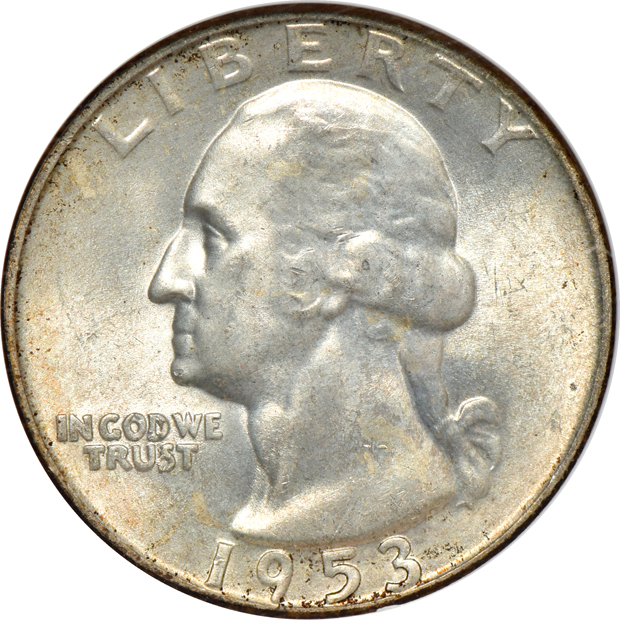 Four Washington quarters, all NGC MS-67