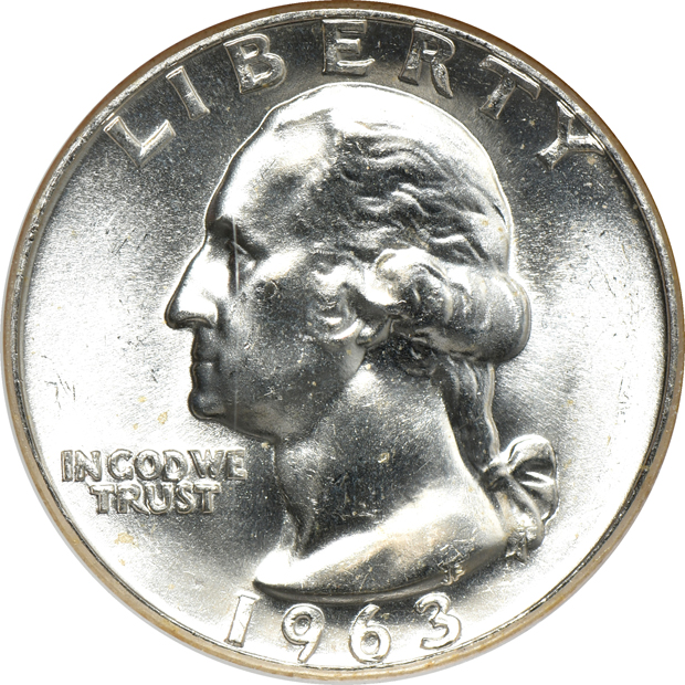 Six Washington quarters, all NGC MS-67