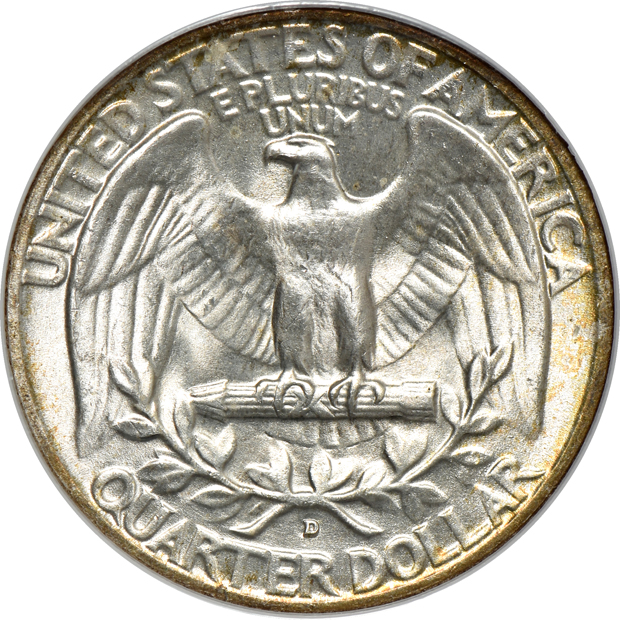 Four Washington quarters, all NGC MS-67