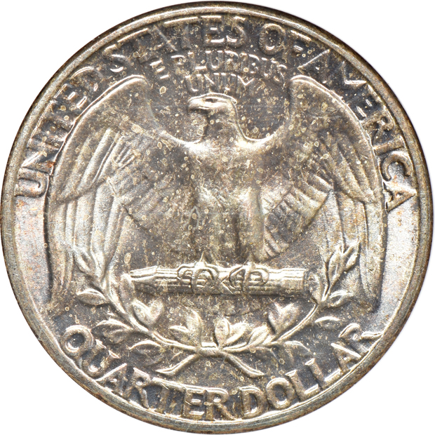 Four Washington quarters, all NGC MS-67
