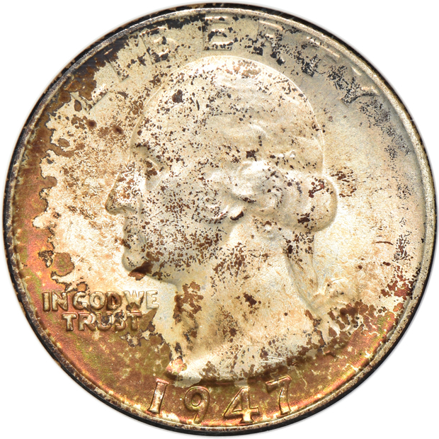 Four Washington quarters, all NGC MS-67