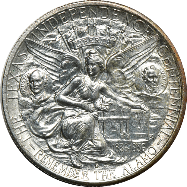 Collection of sixty-seven different silver commemorative half-dollars in a Dansco 7095 Vol. 2 album
